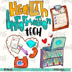 Health Information management Sublimation Design PNG, Medical records,  emr tech, Medical Coder, Hand Drawn, Digital Download