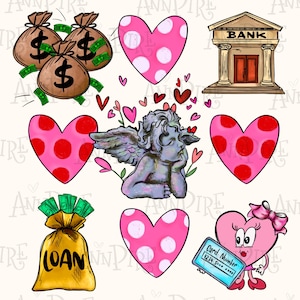 Valentine&#39;s Banker Sublimation Design PNG, Valentines Day to the banker, banker stuff, Digital Download Hand Drawn