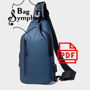 May include: A blue crossbody bag with a black zipper and a black strap. The bag has a small pocket on the front and a larger pocket on the back. The strap is adjustable and has a buckle. The bag is made of a water-resistant material.