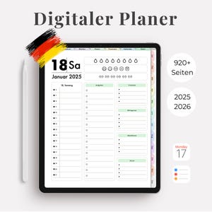 Digitaler Planer deutsch | Digitaler Planer 2025 2026 | Hyperlinked Planer | GoodNotes Planer | Budget Planer |Pad Planer | 2025 2026