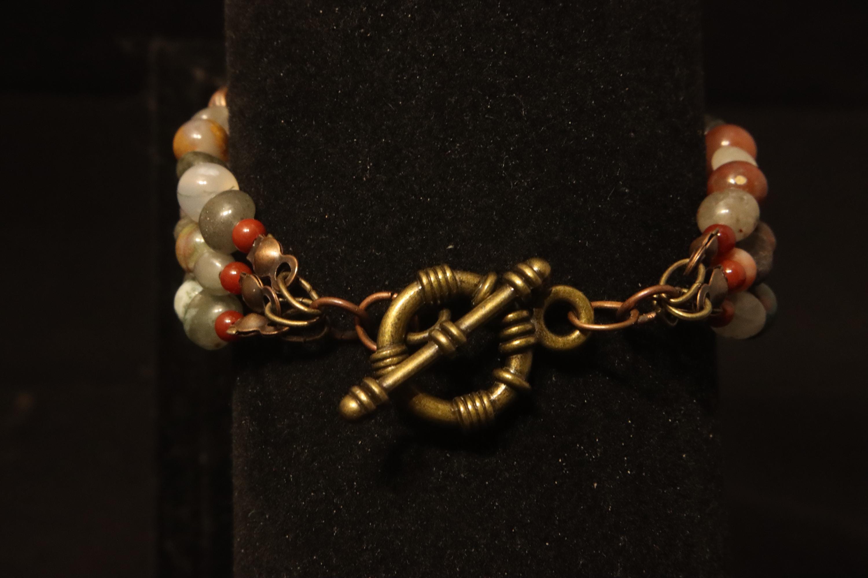 ファンシージャスパー | インディアンブラッドストーン | トグル留め