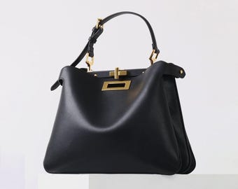 Leather Shoulder Bag, Minimalist Women&#39;s Underarm Bag, Elegant Leather Bag
