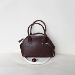 Kleine Ledertasche mit oberem Griff, minimalistische Lederhandtasche, Mini-Leder-Umhängetasche, Mini-Einkaufstasche