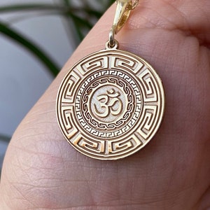 Om Symbol Pendant Necklace - 925 Sterling Silver / 14K Solid Gold - Spiritual Jewelry - Meditation Pendant- Unique Gift - Mystical Amulet