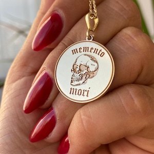 Memento Mori Halskette – Symbolische Erinnerung an Leben & Sterblichkeit in 14K Gold oder 925K Silber | Einzigartiges Geschenk Gothic Schmuck Geschenk
