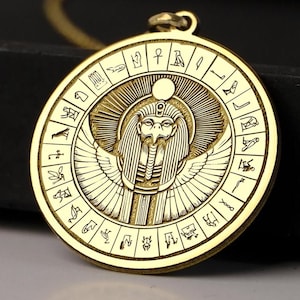 14K Gold Horus Necklace - Egyptian Falcon God of Protection, Power & Vision, 925K Silver Mythology Pendant, Eye of Horus Jewelry Gift