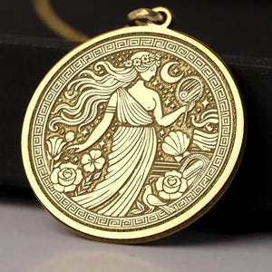 14K Gold Aphrodite Necklace - Greek Goddess Pendant for Love, Beauty & Feminine Energy, 925K Silver Mythology Jewelry, Spiritual Gift