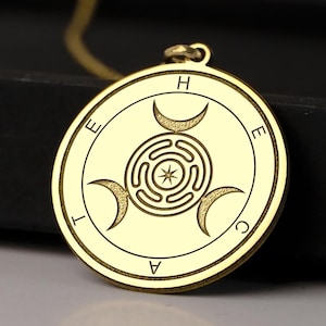 Hecate Wheel Strophalos Pendant - Hekate Wheel Necklace - Wiccan Amulet - Witchcraft Talisman - Pagan Jewelry - Moon Goddess Charm