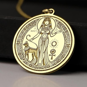 14K Gold Bastet Necklace – Egyptian Cat Goddess Pendant, 925K Silver Divine Protector Jewelry, Sacred Feminine Amulet Gift