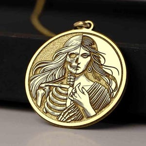 14K Gold Hel Pendant - Norse Goddess of Death & Afterlife -925K Silver Viking Mythology Amulet, Underworld Talisman, Pagan Spiritual Jewelry