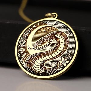 Gold Snake Necklace - Minimalist Serpent Pendant , 925K Silver Option, Mystic Protection Pendant, Animal Jewelry Gift, Snake Pendant