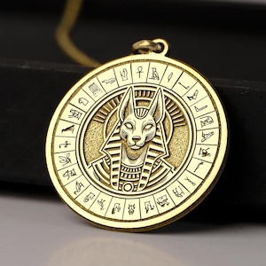14K Gold Anubis Necklace - Egyptian God of Afterlife & Protection, 925K Silver Ancient Mythology Jewelry for Spiritual Strength Guidance