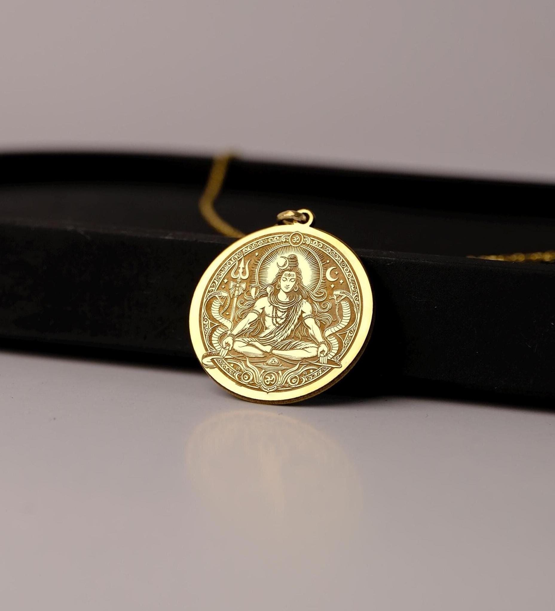 14K Gold Shiva Necklace - Symbol of Transformation & Cosmic Power - 925K Silver Option, Hindu God Pendant, Spiritual Amulet, Yoga Gift