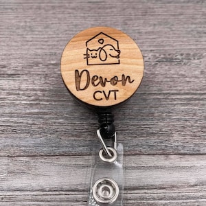 Veterinarian Badge Reel, Vet Technician Badge Reel, Dog/Cat House Badge Reel, Custom/Personalized ID Badge, Retractable Badge Reel, Work ID
