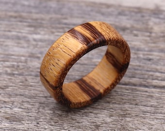 Marblewood Ring: Custom Engraved Wood Ring, Band