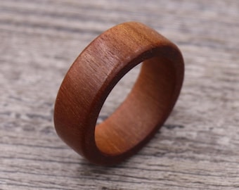 Zapote Ring: Custom Engraved Wood Ring, Band