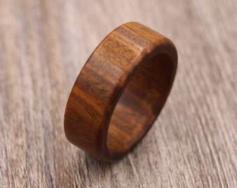 Lignum Vitae Ring - Custom Wood Ring - Unique Wedding Ring - Wedding Ring - Wooden Ring - Mens Jewelry - 5 Year Anniversary