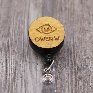 Optometrist Badge Reel, Ophthalmologist, Eyes, Optician, Medical, Name Badge, Custom ID Badge, Retractable Badge Reel, Personalized Badge