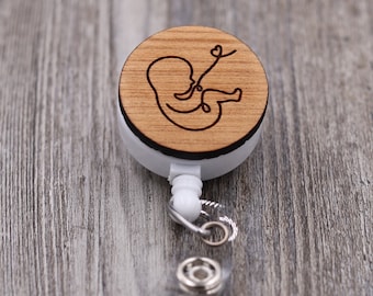 Obstetrician Badge Reel, OB, Women's Health, Baby, Midwife, CNM Medical, Childbirth, Custom ID Badge, Personalized Retractable Badge Reel