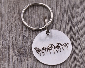 ASL (American Sign Language) Name: Personalized Stainless Steel Keychain