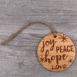 Joy Ornament - Wood Christmas Ornament - Christmas Gift - Holiday Gift - Wood Ornament - Rustic Ornament - Unique Ornament