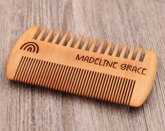 Wood Baby Combs, Personalized Wood Comb, Pocket Comb, Beard Care, Beard Grooming, Mustache Care, Sandalwood Comb, Gift
