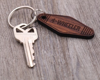 Label Your Keys, Retro Motel Keychain, Organize Your Keys, Key Identifiers, Personalized Engraved Keychain, Wood Keychain, Custom Keychain