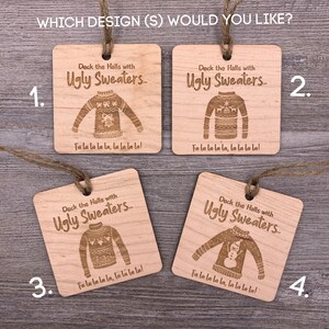 Ugly Sweater, Personalized Ornament, Personalized Wood Christmas Ornament, Custom Ornament, Christmas Gift, Holiday Gift, Wood Ornament