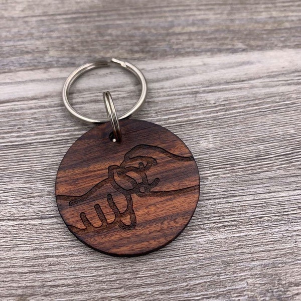 Friend Keychain, Friend Sign, ASL Keychain, American Sign Language Keychain, Personalized Keychain, Custom Wood Keychain, Friend Gift