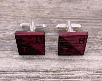 Groomsman Gifts Popcorn Wood Cufflinks Gift For Him Wedding Gifts and Personalized