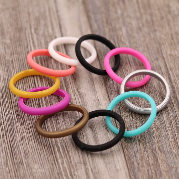 2.7MM Plain Domed Silicone Stacking Rings, Silicone Band, Wedding Band, Wedding Ring, Unique Ring, Lightweight Ring, Unisex, Jewelry