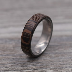 Wenge Ring,Wood Ring,Titanium Ring,Personalized Ring,Wooden Ring,Wedding Ring,Unique Ring,Mens Jewelry
