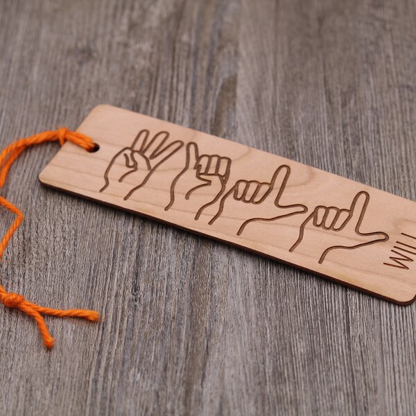 Asl Name Sign Wood Etsy