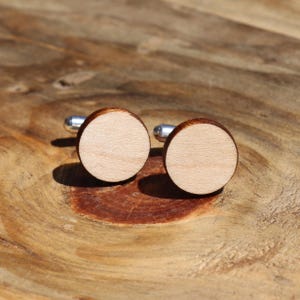 Maple Wood Cufflinks Plain or Personalized Cufflinks for Men Small Gift for Anniversary Cufflinks for Groomsmen Gift Unique Gift for Him