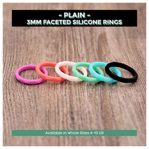 3MM Faceted Silicone Ring (Choose Your Color): Silicone Ring, Band