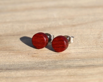 Bloodwood: Wood Stud Earrings