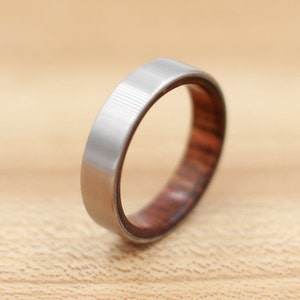 Titanium Ring Lined with Chechen - Wedding Band - Unique Wedding Ring