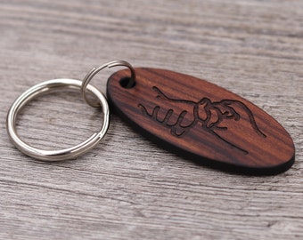 Ready to Ship, Oval ASL Friend Keychain, Friend Sign, ASL Keychain, American Sign Language, Personalized Custom Wood Keychain, Friend Gift