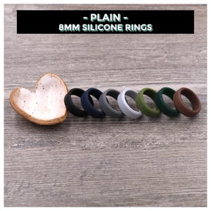 PLAIN - 8MM Beveled Edge Silicone Ring, Wedding Band, Wedding Ring, Custom Ring, Unique Ring, Lightweight Ring, Jewelry