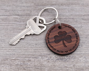 Irish Blessing, Irish Keychain, Luck of the Irish, Luck, Personalized Keychain, Custom Wood Keychain, Small Gift, Friend Gift