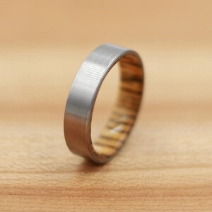 Titanium Ring Lined with Bocote - Wedding Band - Unique Wedding Ring - Titanium Wedding Band