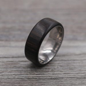 Macassar Ebony Ring,Wood Ring,Titanium Ring,Personalized Ring,Wooden Ring,Wedding Ring,Unique Ring,Mens Jewelry