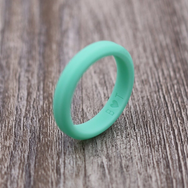 4MM Silicone Ring,Silicone Band,Wedding Band,Personalized Ring,Custom Ring,Wedding Ring,Unique Ring,Lightweight Ring,Mens Jewelry,Engraved