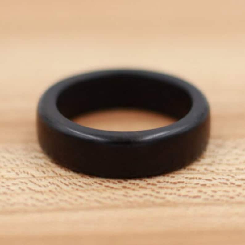Ebony Wood Ring Engraved Ring Unique Wedding Ring Natural Jewelry Wedding Ring Wooden Ring Mens Jewelry 5 Year Anniversary image 3