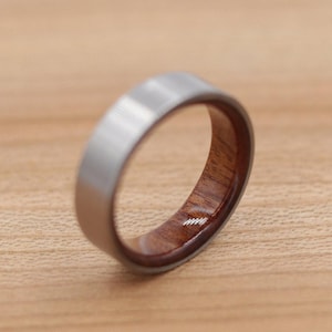 Titanium Ring Lined with Mopani - Wedding Band - Unique Wedding Ring