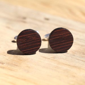 Wenge Wood Cufflinks Plain or Personalized Cufflinks for Men Small Gift for Anniversary Cufflinks for Groomsmen Gift Unique Gift for Him
