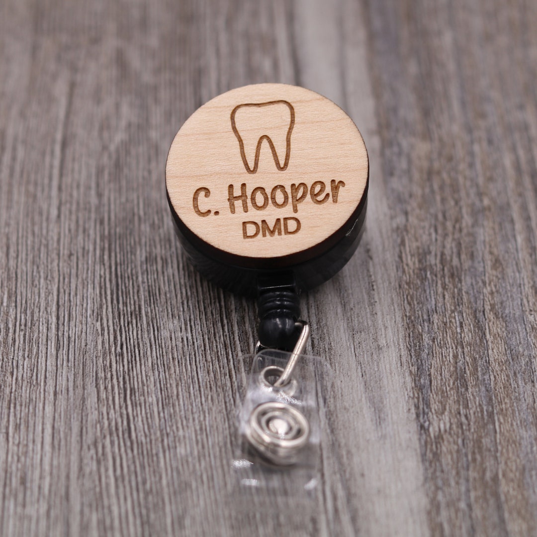 Dentist Badge Reel With Name DDS DMD Tooth Badge Reel Etsy