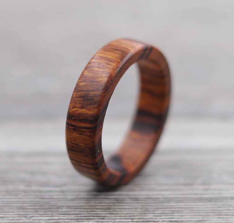 Desert Ironwood Wood Ring Custom Wood Ring Personalized Ring Engraved Wedding Ring Wooden Ring Mens Jewelry 5 Year Anniversary image 3