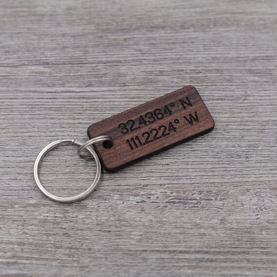 Vintage latitude longitude best sale keychain