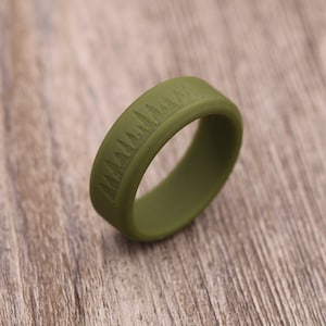8MM Forest Ring, Silicone Ring,Silicone Band,Wedding Band,Personalized Ring,Custom Ring,Wedding Ring,Unique,Lightweight Ring,Mens Jewelry